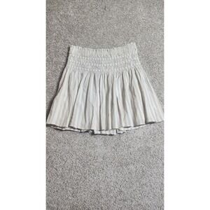 Madewell Striped Smocked Waist Lined Mini Skirt Blue White Cotton Pull On Boho M